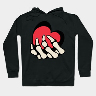 Skeleton hand and heart Hoodie